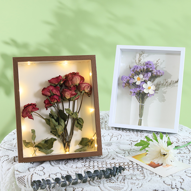 手工干花相框立体中空摆台保存植物标本奖牌收纳画框纪念情侣礼物