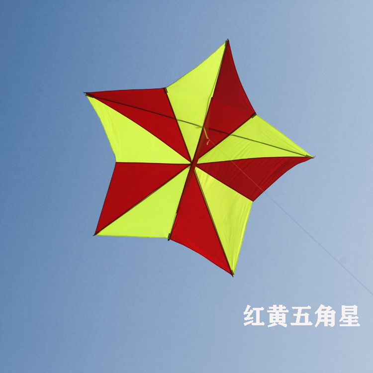 潍坊艺博风筝新款五角星伞布碳杆易飞