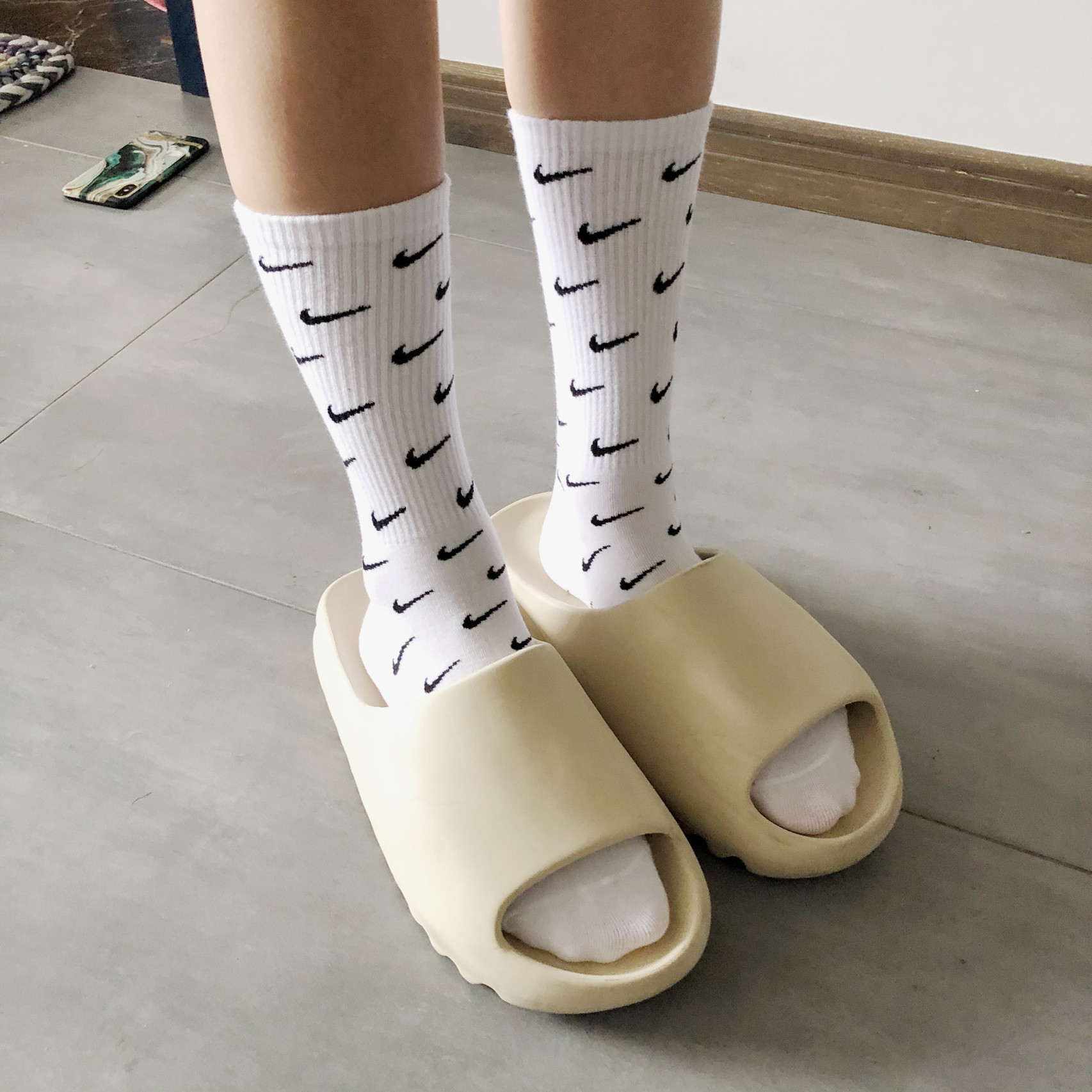 nike耐克袜子满勾男女彩色马卡龙满标logo小红书爆款满印夏季薄款