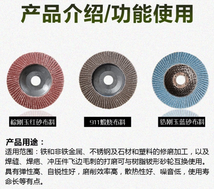 抛光片_砂布轮抛光轮砂纸平面百叶轮不锈钢百叶片石材百页片砂轮片铝