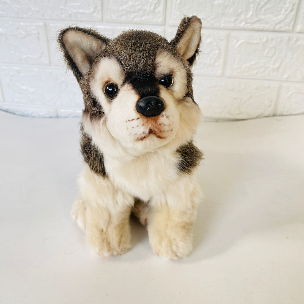 美国russ仿野狼毛绒公仔 仿真狼摆件毛绒玩具 动物园同款狼玩偶