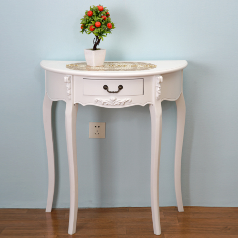美式玄关桌半圆桌子现代简约玄关柜白色实木门厅过道柜装饰玄关台在类目 住宅家具, 案/台类, 玄关台中 - 来自Buy2taobao.com提供专业的淘宝代购服务