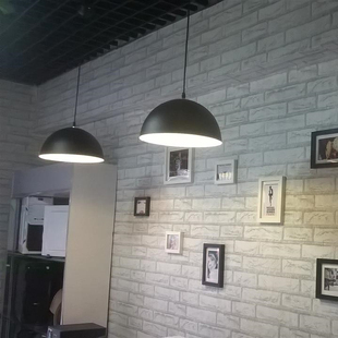 网红店铺单头商用小吊灯超亮创意个性彩色奶茶店饭店餐厅锅盖灯罩