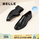 百丽男鞋正装皮鞋新品商场同款一脚蹬真皮商务休闲鞋婚鞋B3GK7CM1