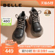百丽马丁靴冬季新款女靴加绒保暖大头鞋厚底短靴B1621DD3