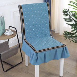 连体餐椅套椅子套靠垫椅垫罩家用中式坐垫现代简约桌布凳子套防滑