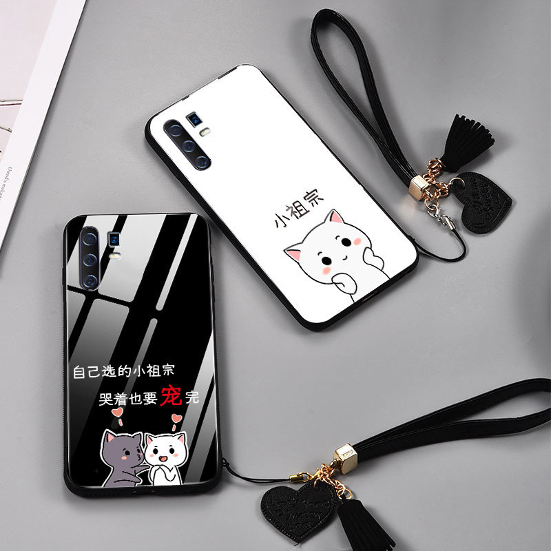 vivox30手机壳女款x30pro小祖宗玻璃壳vivo简约时尚防摔硅胶软保护套