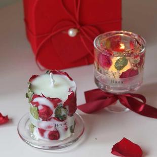 hana红玫瑰香薰蜡烛香氛礼盒结婚伴手礼订婚礼物闺蜜新婚礼品盒