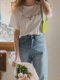 市舶司现货简约活力字母 韩国女装春夏新款舒适棉质感圆领短袖T恤