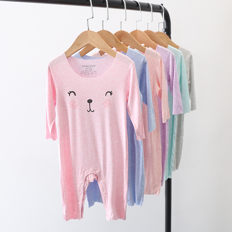 Nini Keke Long-sleeved clothes to climb Baby Romper modal Xpress cut supple Air conditioning service Conjoined twinsin the Children/Baby/Family fitted , Jumpsuit/Climbing clothes/Romper category - from Buy2taobao.com to provide professional Taobao agent buy service