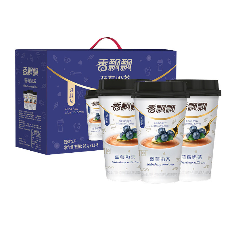 xiang piaoa/香飘飘 蓝莓味76g*3杯 三连杯装杯装奶茶 满9杯包邮