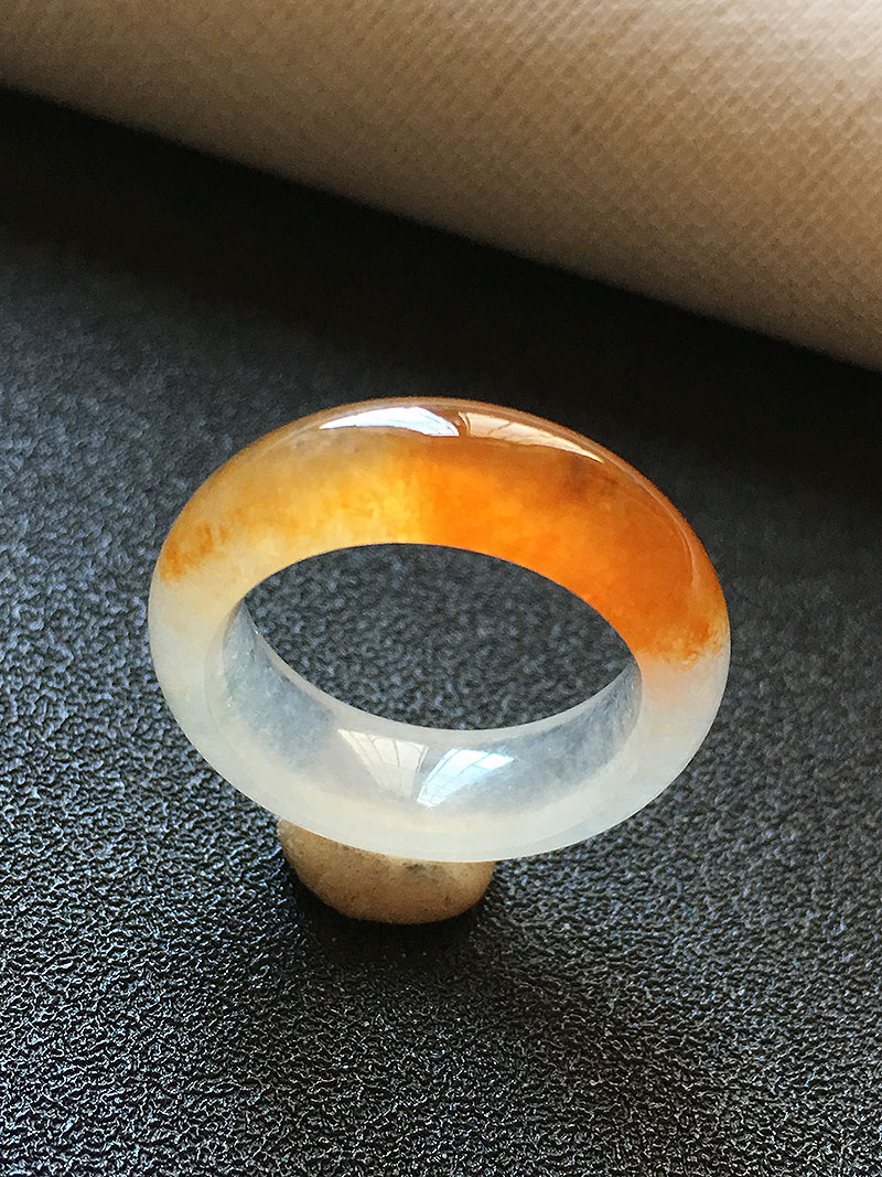 珠宝翡翠高冰种起光红翡指环戒指162mma货老种冰红翡玉戒12号圈