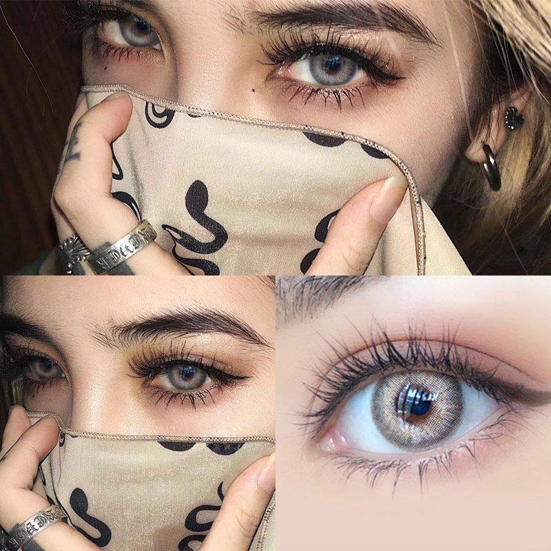 金粉猫眼美瞳年抛女欧美混血大小直径14.8mm艾晶蓝色日抛半年抛em