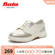Bata休闲鞋女秋商场新款牛皮厚底通勤百搭运动鞋WRV99CM4