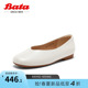 Bata浅口单鞋女2024春季商场新款禅意新中式羊皮通勤单鞋ARU12AQ4