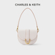 CHARLES＆KEITH CK2-80781412中号腋下包马蹄扣饰Gabine马鞍包