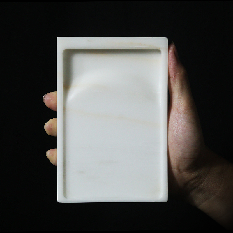 孤品国家非遗工艺美术大师谢荣端砚门字白端小楷白端肇庆端砚台天然