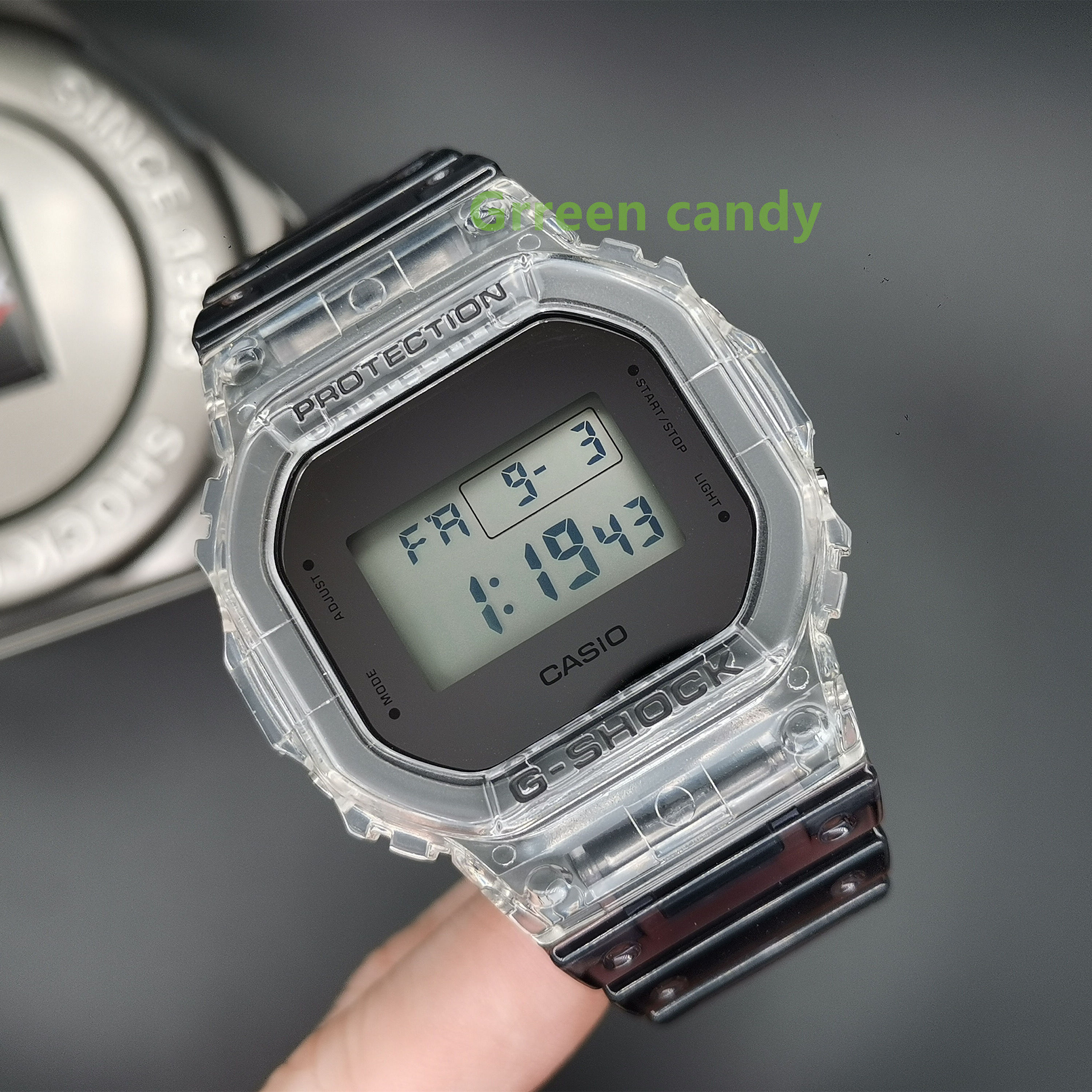 特价casio手表男gshock_卡西欧gshock手表男冰韧系列透明小方块dw