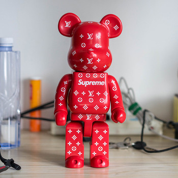 bearbrick400%积木熊暴力熊 supreme联名合作款 潮玩手办公仔模型