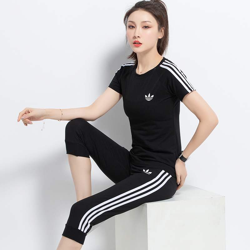 特价运动服套装女 阿迪达斯 纯棉