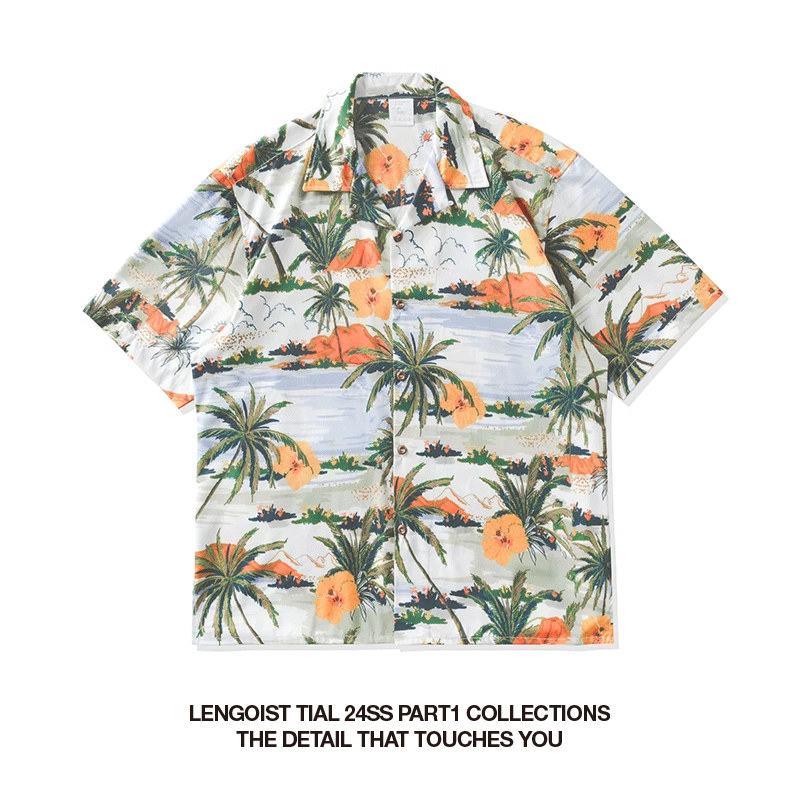 hawaiian short shirts 夏威夷男女宽松夏日清新舒适透气花衬衫