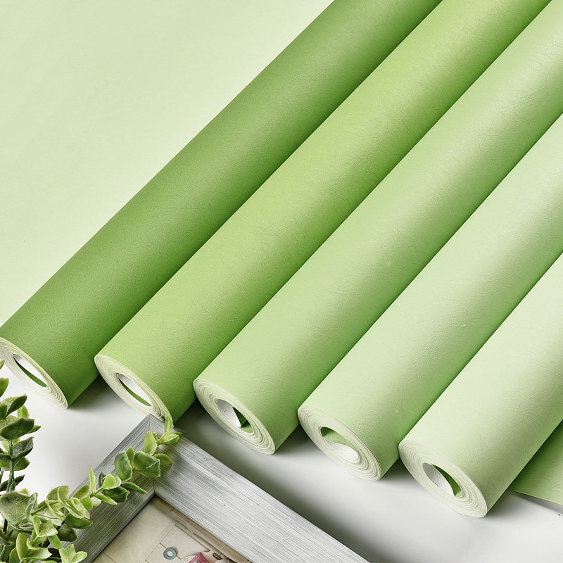 清新绿色壁纸素色现代简约北欧风格卧室客厅餐厅背景墙墙纸纯色
