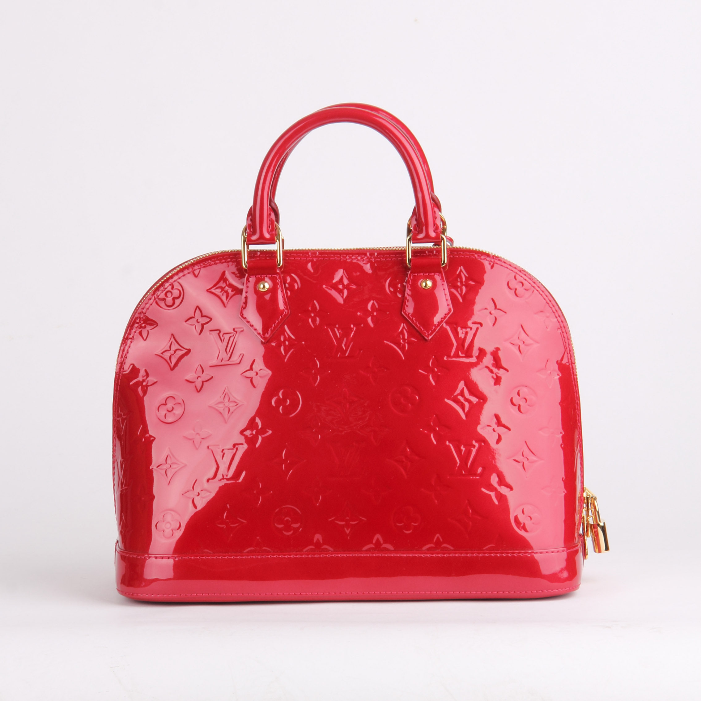 【9.9新】lv 女士alma红色压花小号手提包