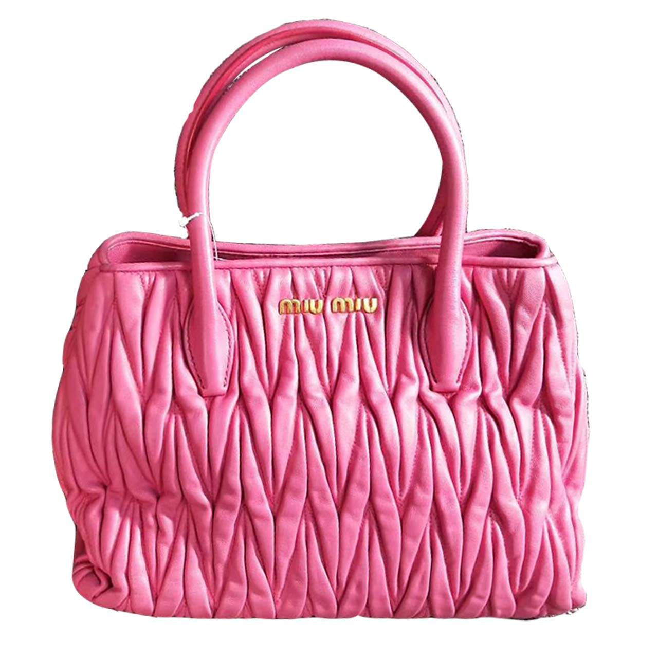 [9.5新]缪缪miumiu女士褶皱手提包