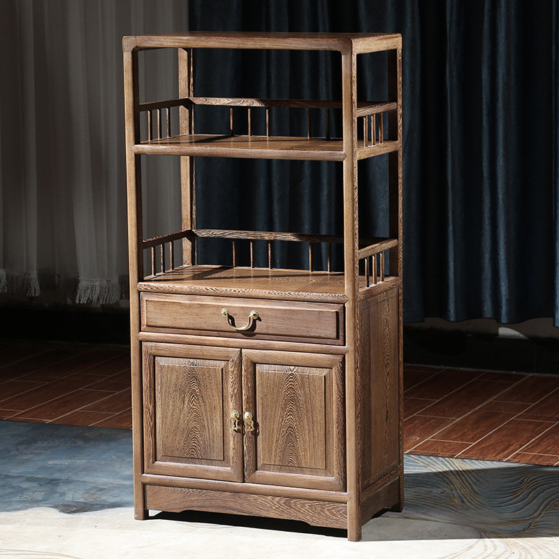 鸡翅木小茶水柜家用餐边柜中式防古家具实木茶叶柜储物柜红木茶柜