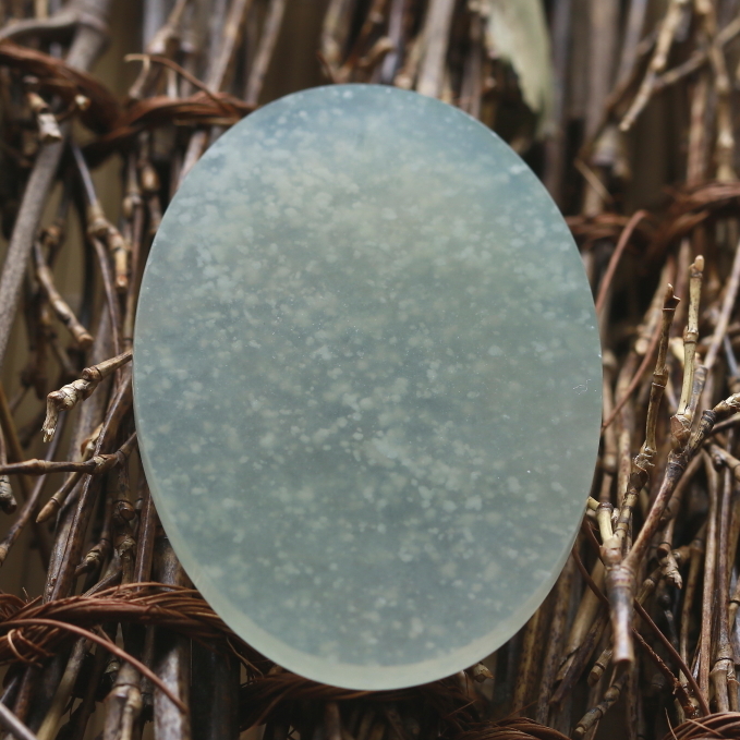 冰种木那翡翠吊坠素面牌15.78克