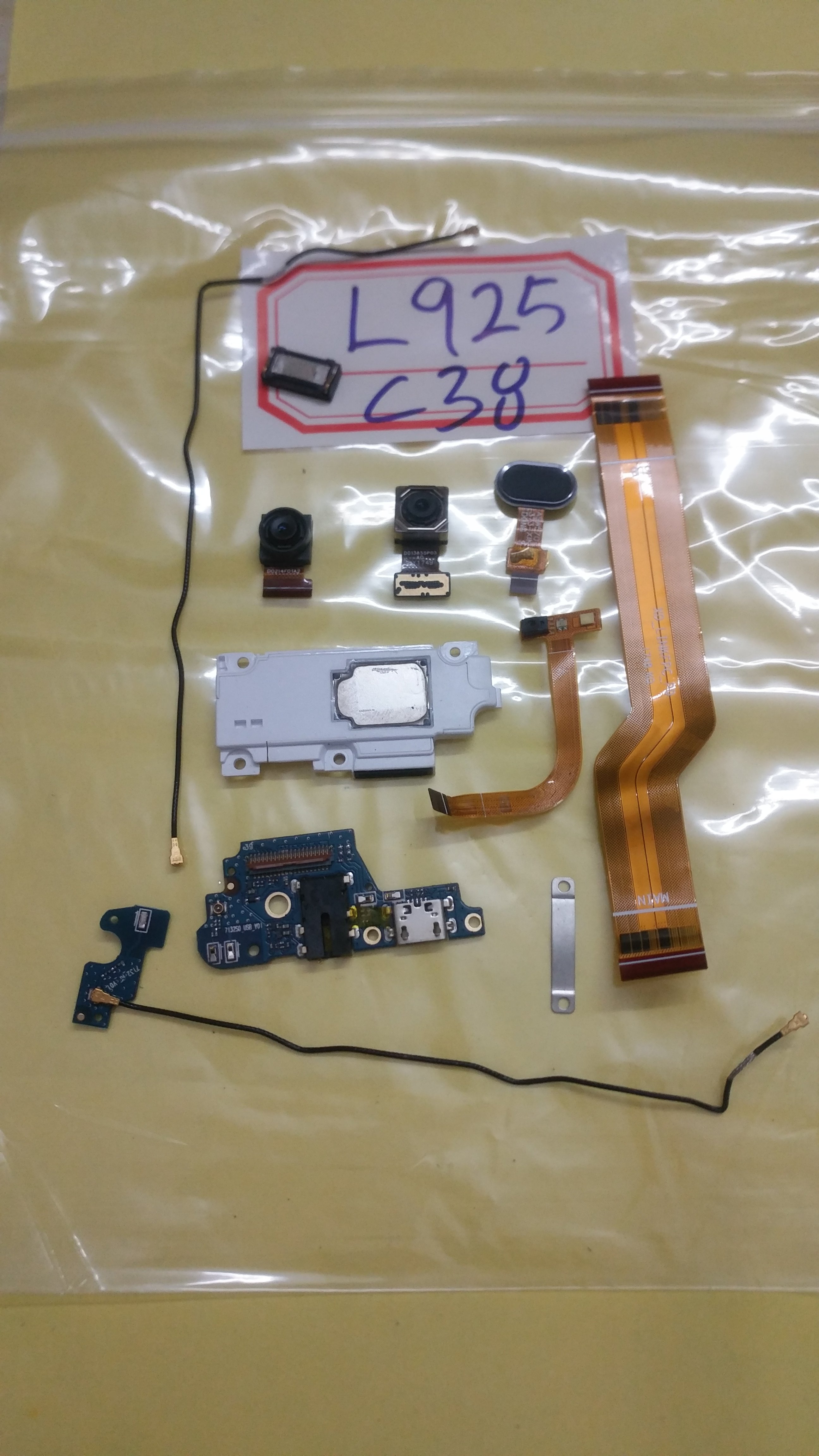 朵唯l925主板电池前后摄像头尾插小板喇叭指纹键信号线排线按键6