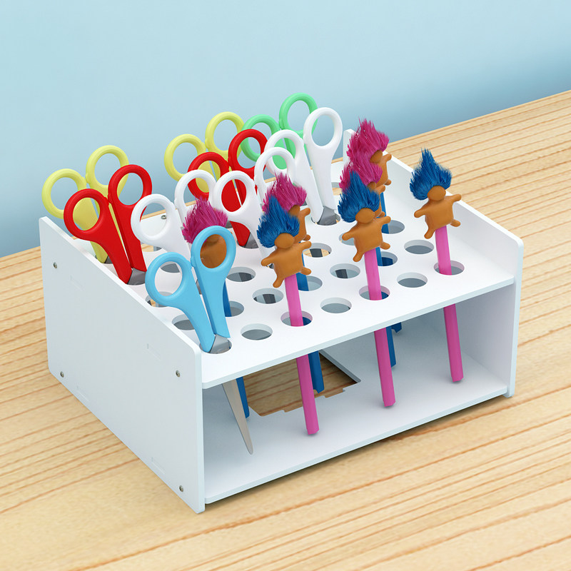 幼儿园剪刀收纳盒美工区域材料桌面置物架儿童工具美术室小剪刀架