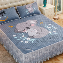 Washable and foldable Tencel air conditioner soft mat bed skirt 1.8m ice mat rice three piece set for ventilation in summer