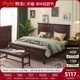 熙和全实木美式复古樱桃木床现代简约双人床主卧婚床储物床家具