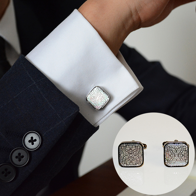 原创袖扣特色彩纹法式扣衬衫袖口扣定制袖钉商务正装婚礼礼物礼盒