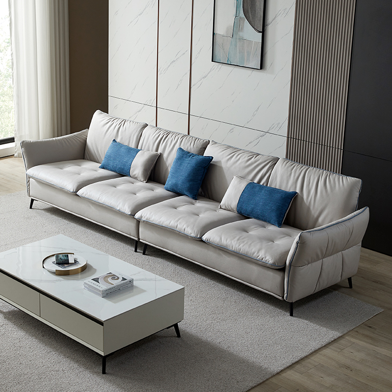 南方家居免洗科技布沙发现代简约3.3米客厅直排布艺灰色2022新款