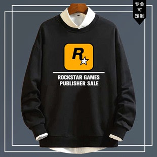 GTA游戏5公司R星Rockstar Games电玩周边休闲可定制男女圆领卫衣