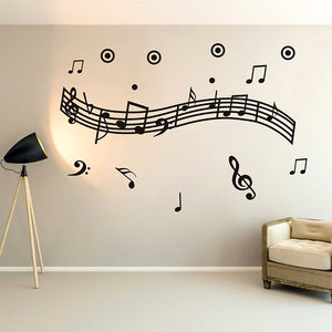 背景墙贴卧室音乐图片