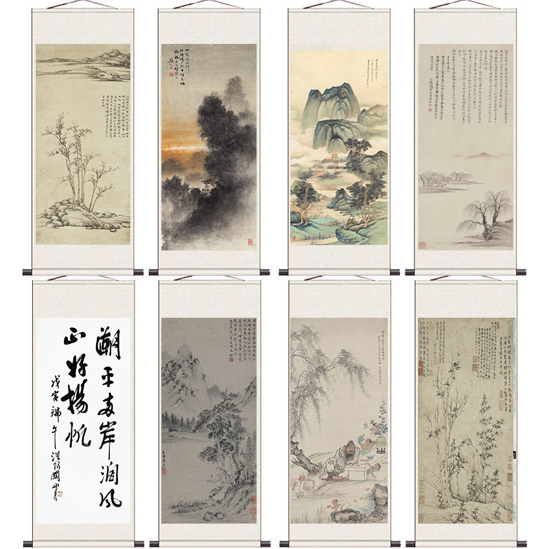 岭南高剑父荷花客厅装饰国画办公室风水挂画新中式背景字画花鸟