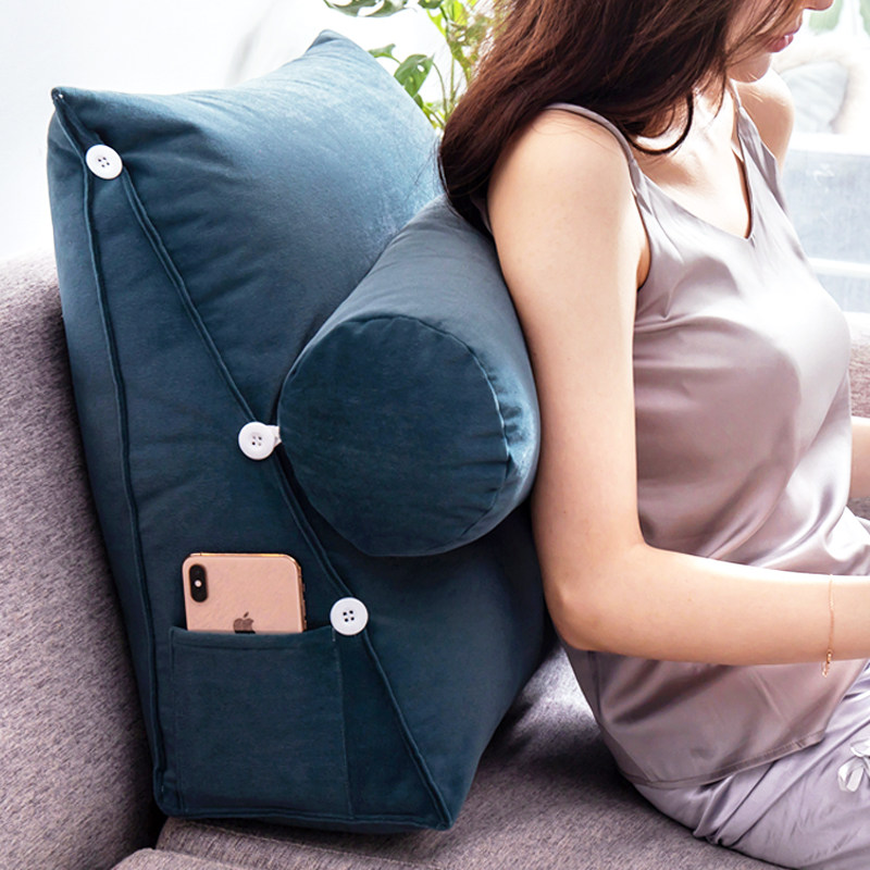 午睡枕靠枕床头网红用品靠背垫飘窗少女头枕简约卡通北欧双面黄色