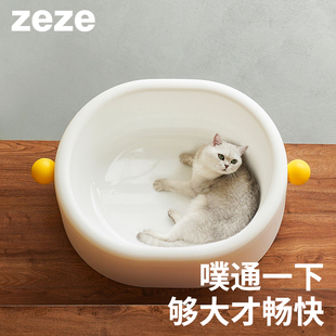 zeze超大号猫砂盆开放式猫盆猫厕所猫沙盆防外溅半封闭猫清洁用品