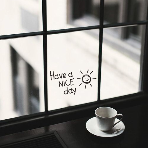 have a nice day太阳笑脸ins风墙贴纸咖啡餐饮服装店民宿创意装饰