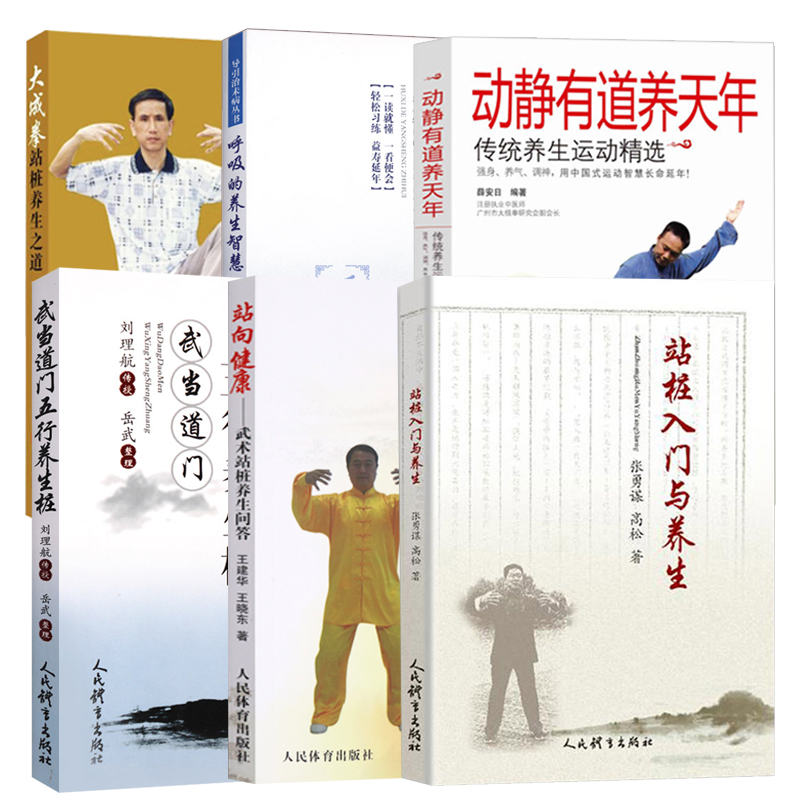 【6册】站桩入门与养生+站向健康：武术站桩养生问答+武当道门五行养生桩+大成拳站桩养生之道+呼吸的养生智慧 +传统养生运动精选