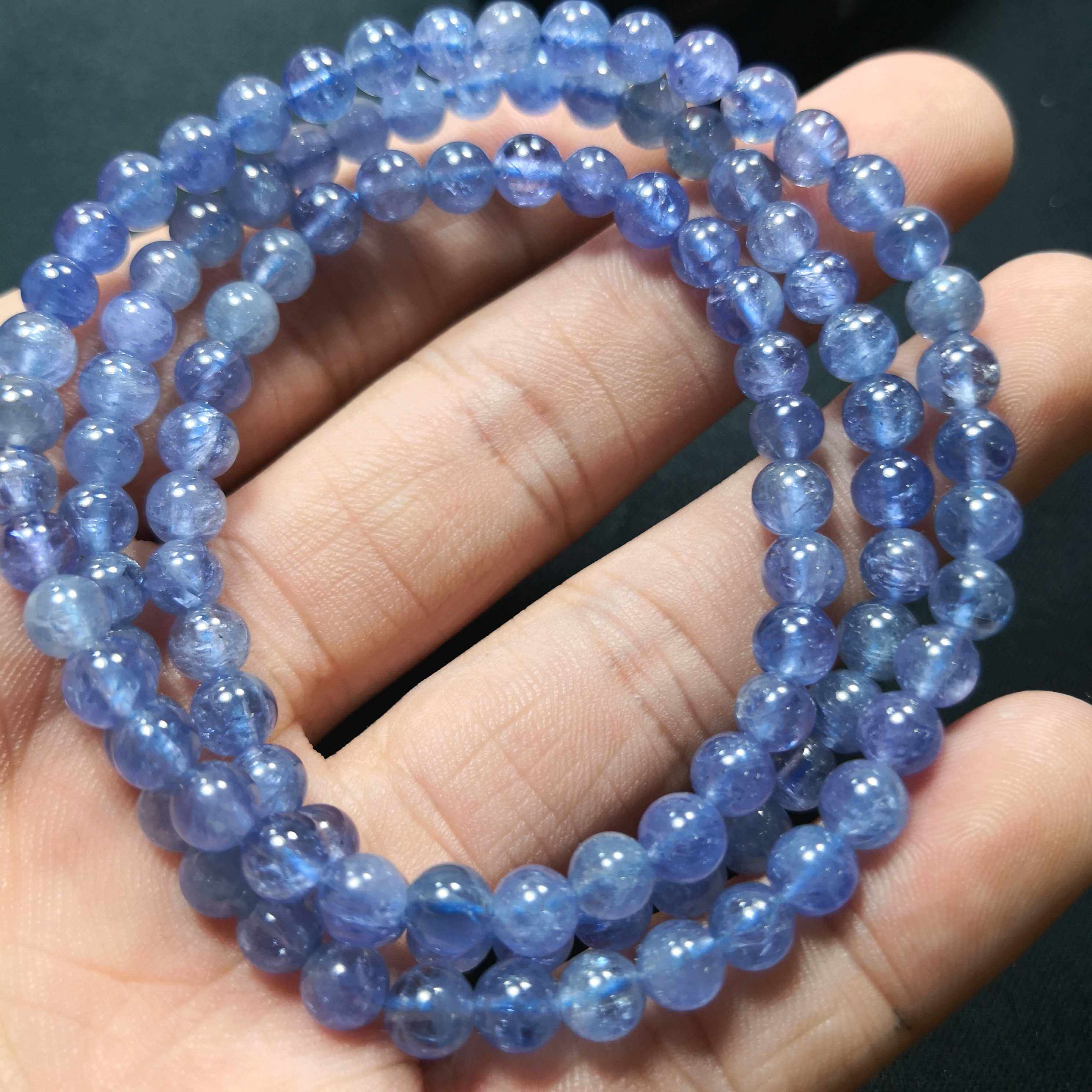 新品坦桑尼亚国石坦桑石丹泉石多手链单圈潮流冰种手链