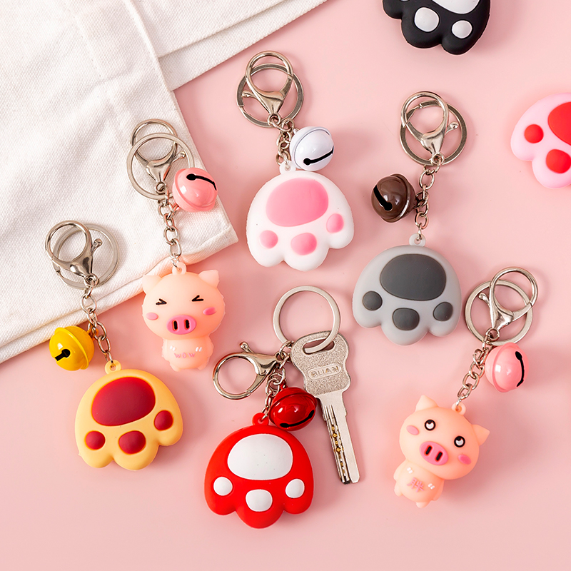 韩国isn卡通可爱猫爪钥匙扣女包包小猪挂饰创意网红少女心小挂件
