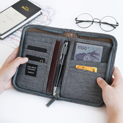 聚可爱 短款护照包韩版多功能收纳袋护照夹证件包旅行男女卡包
