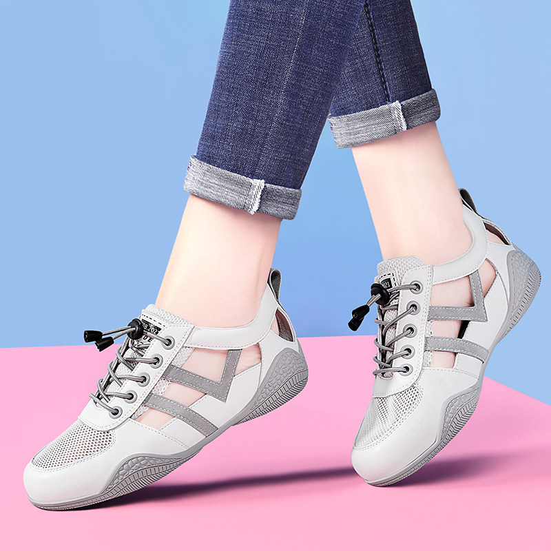 女士休闲真皮小白鞋