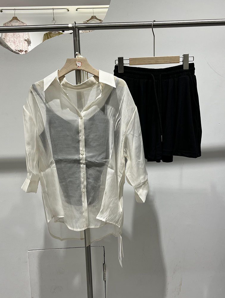 森米薇3098薄款天丝时尚休闲三件套套装女设计感气质减龄套裤夏季