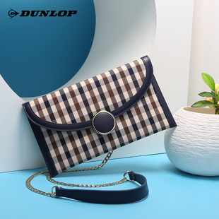 鄧倫古馳包 Dunlop鄧祿普女包2020新款時尚潮流單肩斜挎包女帆佈格子包信封包 古馳包