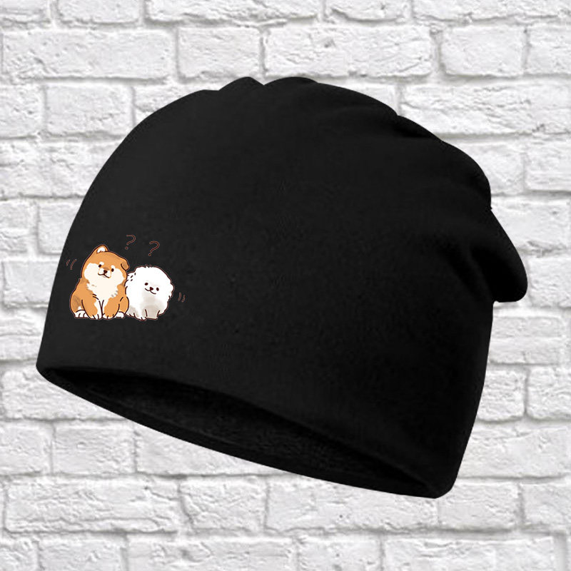 柴犬帽子狗狗萌系2021秋季新款可爱百搭头巾帽包头帽学生男女情侣